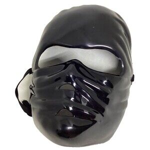 Halloween Costume Ninja Black Face Mask Rubie Hard Plastic Teen Adult